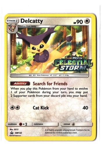 Pokemon delcatty sm132 stamped - delcatty,